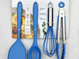 4-Piece Blue Mini Silicone Tool Set – Versatile, Non-Stick, and Stylish
