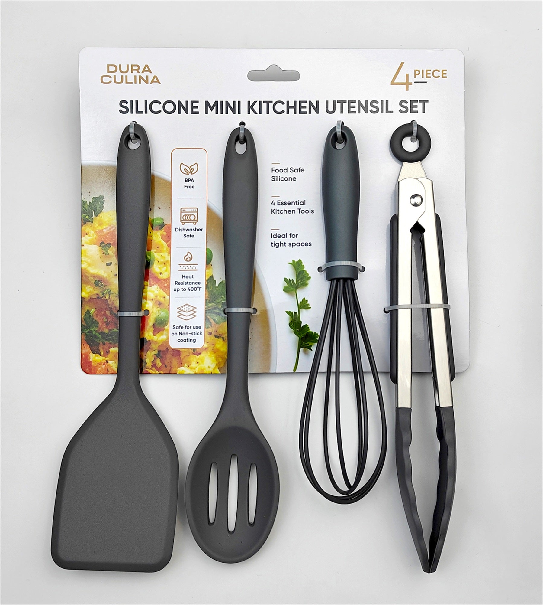 4-Piece Grey Mini Silicone Tool Set – Versatile, Non-Stick, and Stylish - Image 2
