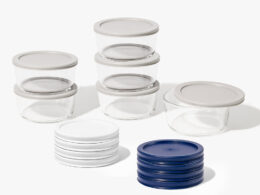12 Piece (4 Cup / 32oz) Round Glass Food Storage Container Set (6 Containers + 6 Lids) with Bonus Lids
