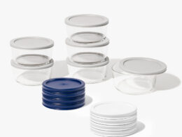 12 Piece (2 Cup / 16oz) Round Glass Food Storage Container Set (6 Containers + 6 Lids) with Bonus Lids