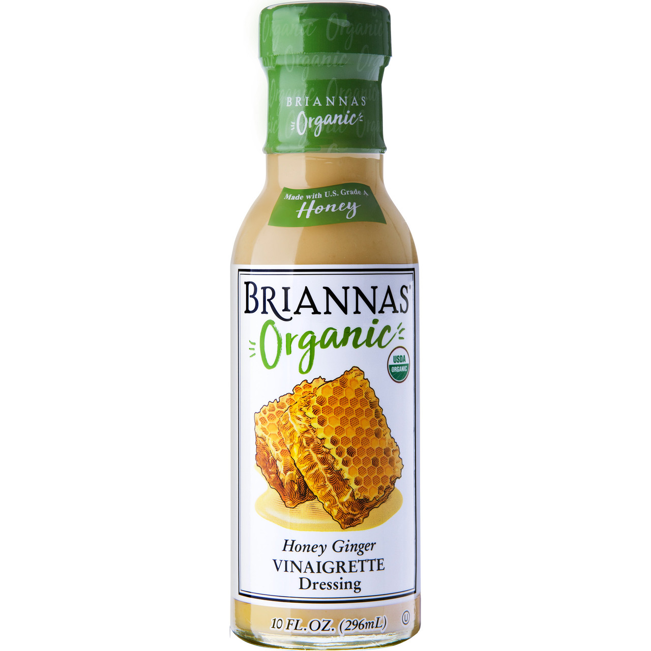 Brianna's Organic Honey Ginger Vinaigrette Dressing 10 oz (Pack of 6)