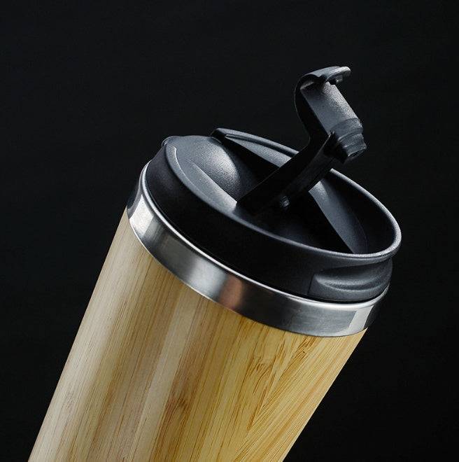 Leakproof Bamboo Travel Mug | 14oz Thermal Insulating Eco Coffee Cup - Image 4