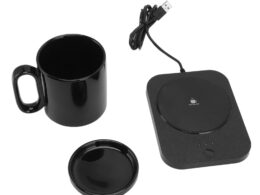 Smart Mug Warmer 3 Gears Control USB Powered Heating Coaster Milk Cup Insulation Warmer Black