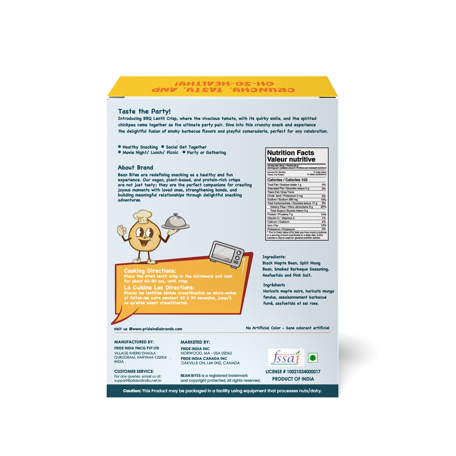Bean Bites | Smokin’ BBQ Lentil Crisp 3.53 oz (100 g) | Round Crunchy Crisps - Image 3