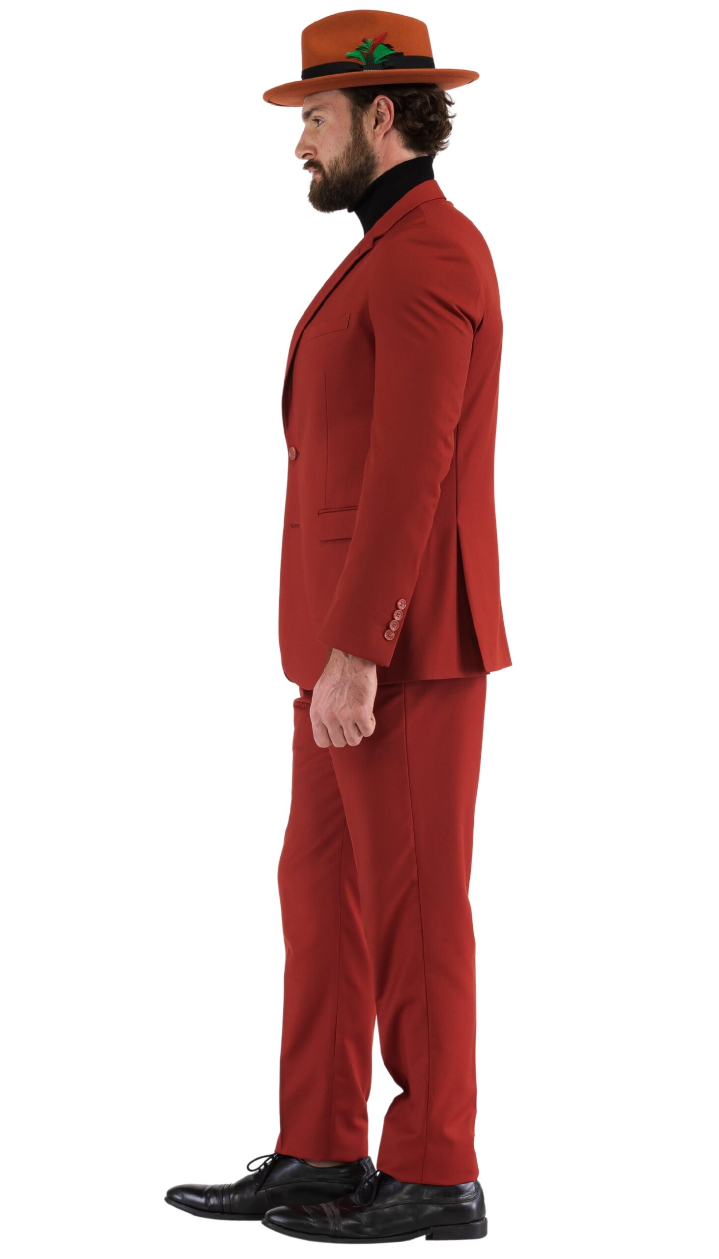 Oslo Brick Slim Fit Notch Lapel 2 Piece Suit - Image 3