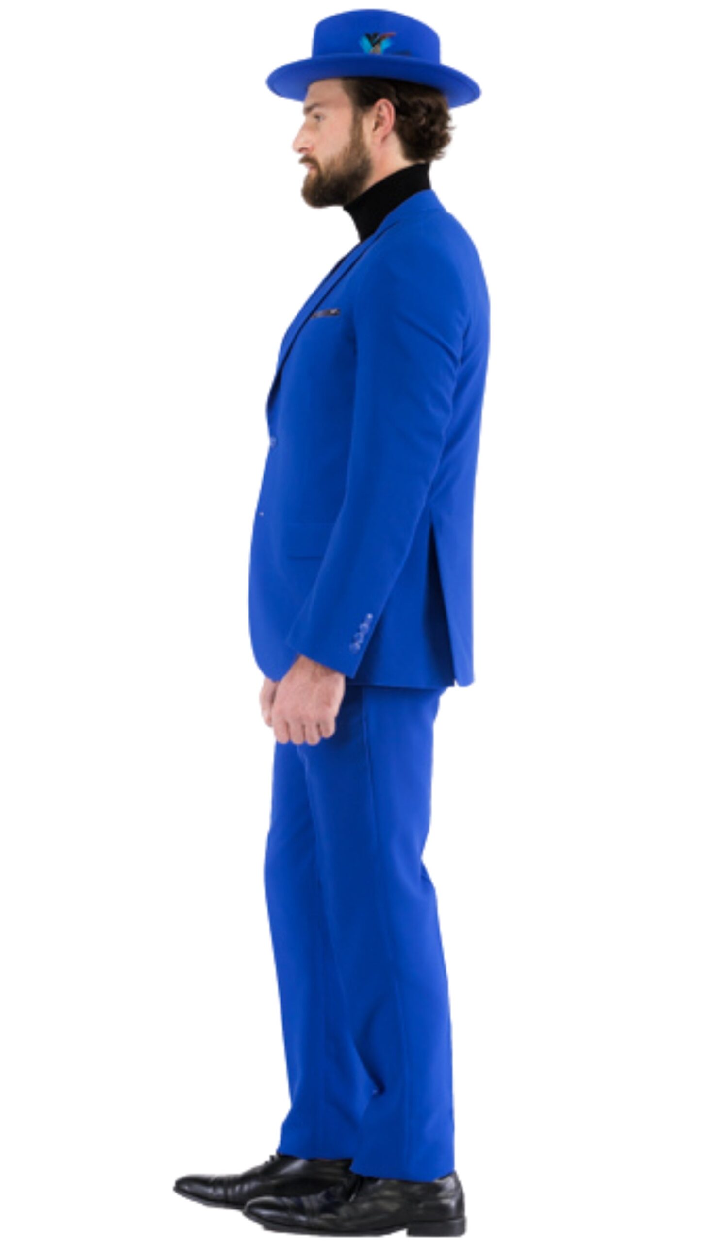 Paul Lorenzo Mens Royal Blue Slim Fit 2 Piece Suit - Image 3