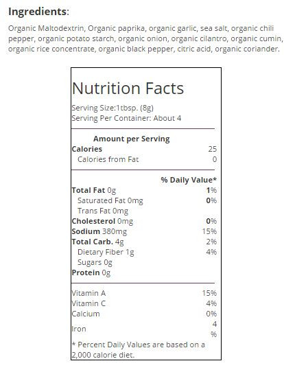 Simply Organic Fish Taco Seasoning (12 x 1.13 oz) - Image 2