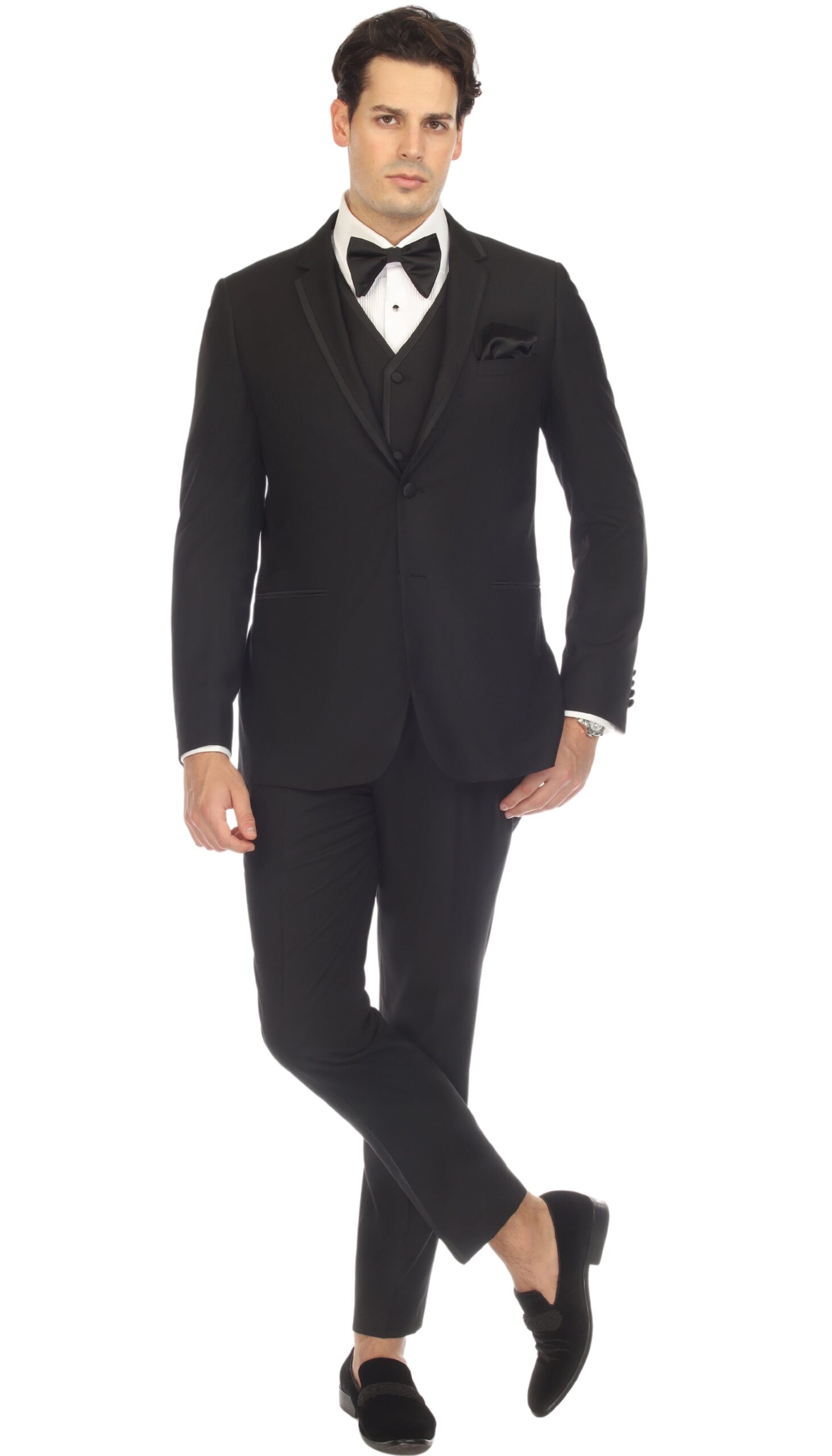 Celio Black Slim Fit Notch Lapel 2 Piece Tuxedo - Image 4