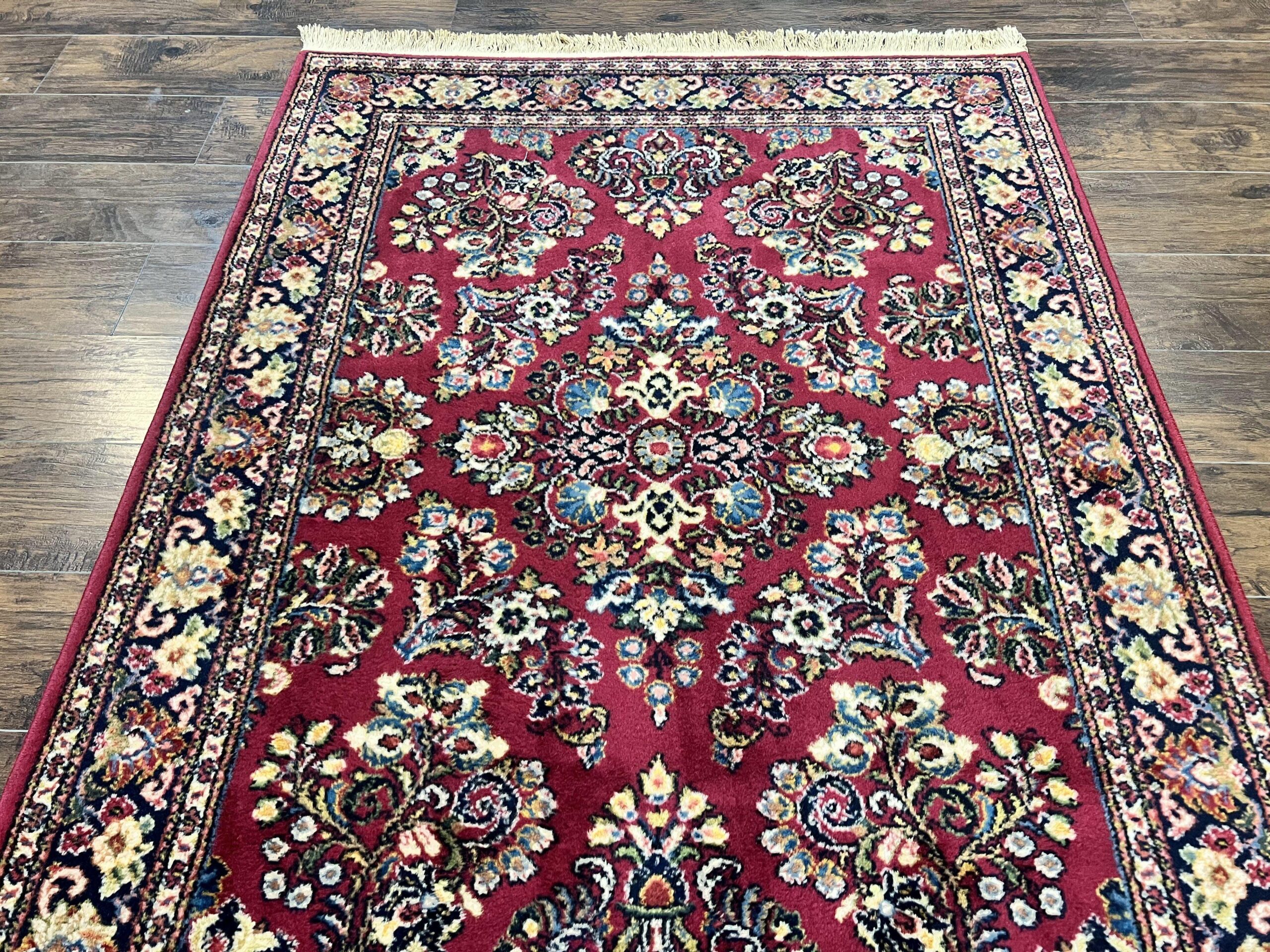 Karastan Rug 4.6 x 6 Lanamar Sarouk #5528, Red Wool Karastan Oriental Carpet, Discontinued, Antique, Wool Pile - Image 2