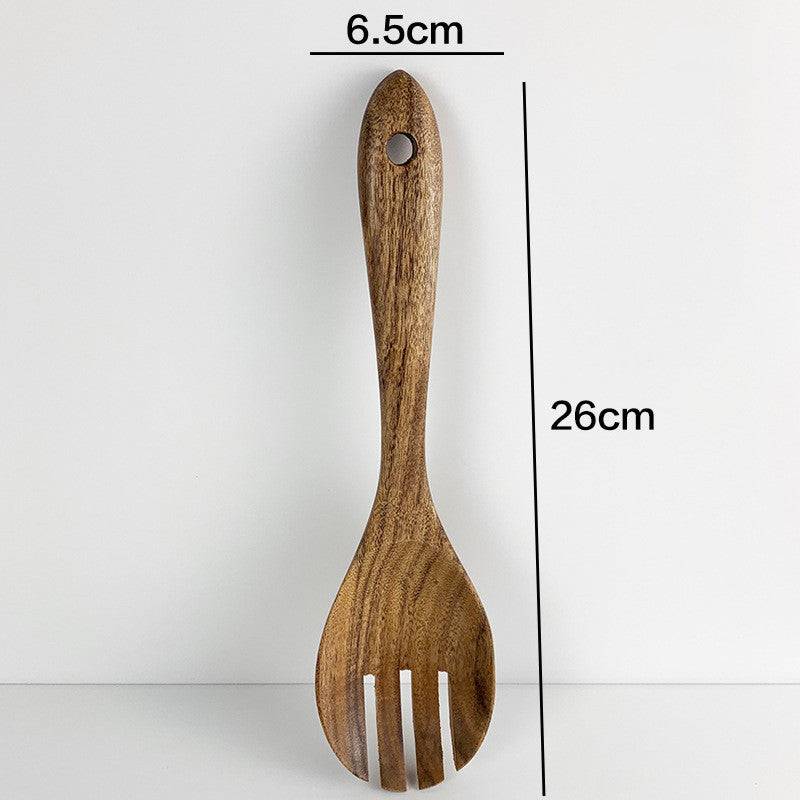 Teak Natural Thai Wood Tableware Spoon Ladle Turner Kitchen Tool Set - Image 19
