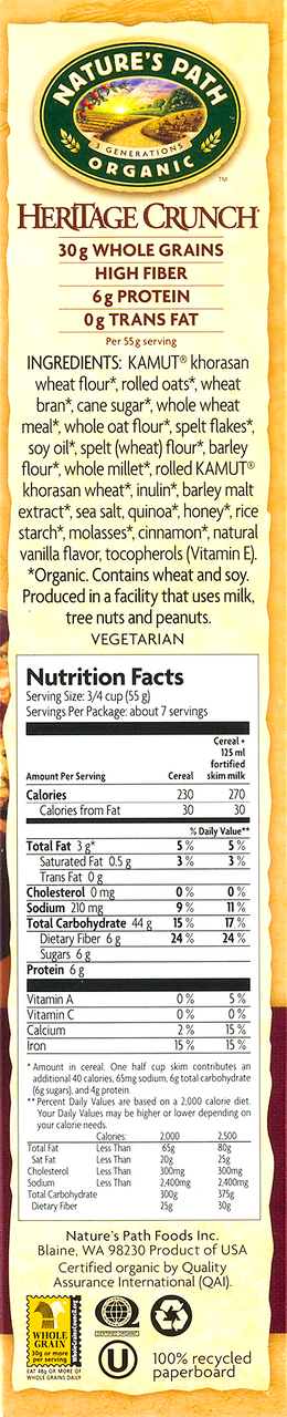 Nature's Path Heritage Crunch Cereal (12x14 Oz) - Image 3