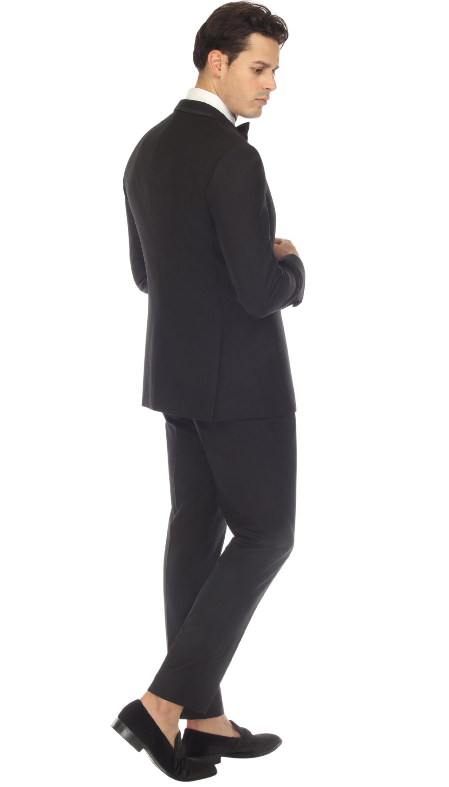 Celio Black Slim Fit Notch Lapel 2 Piece Tuxedo - Image 5