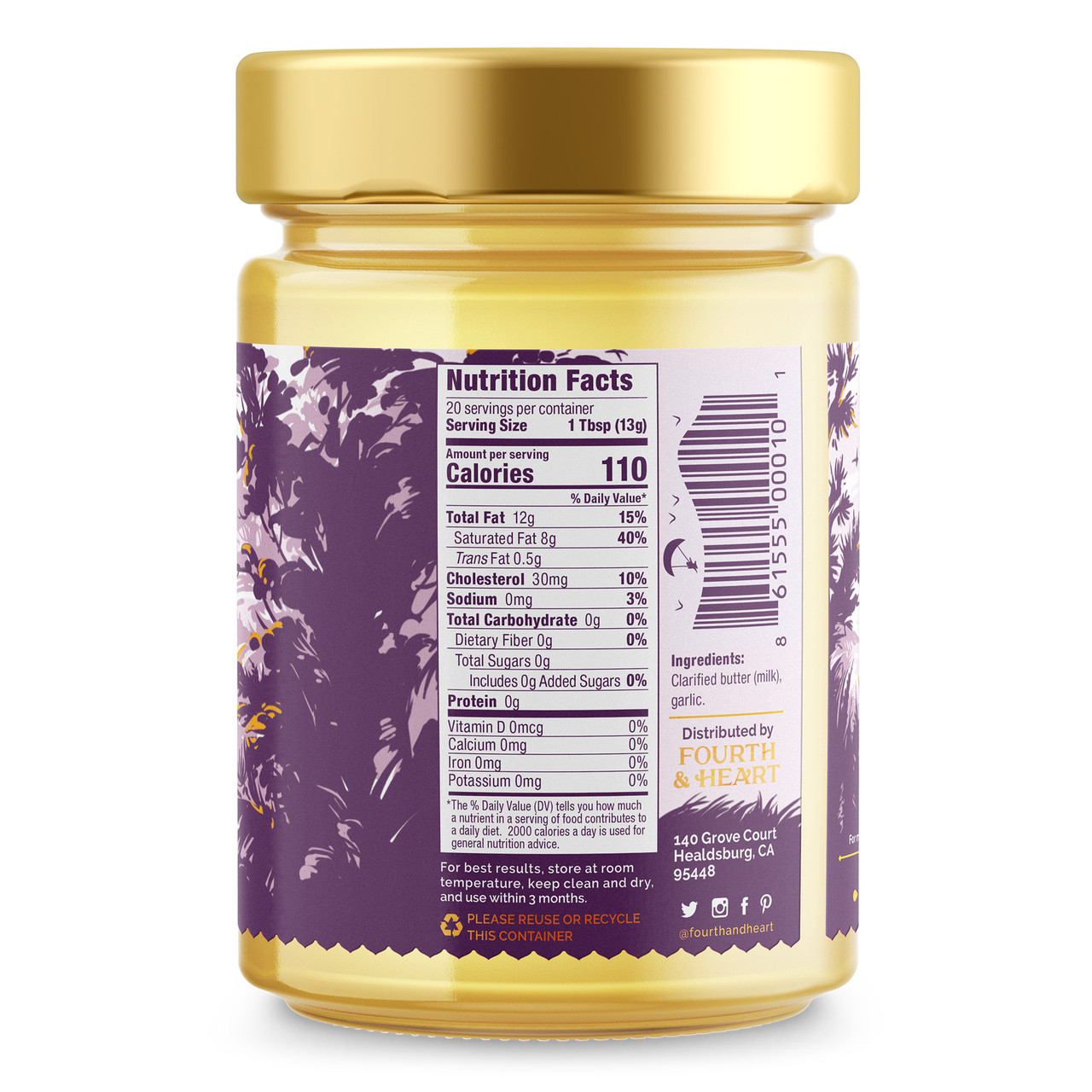 4th & Heart Ghee Butter California Garlic (6x9 OZ) - Image 2