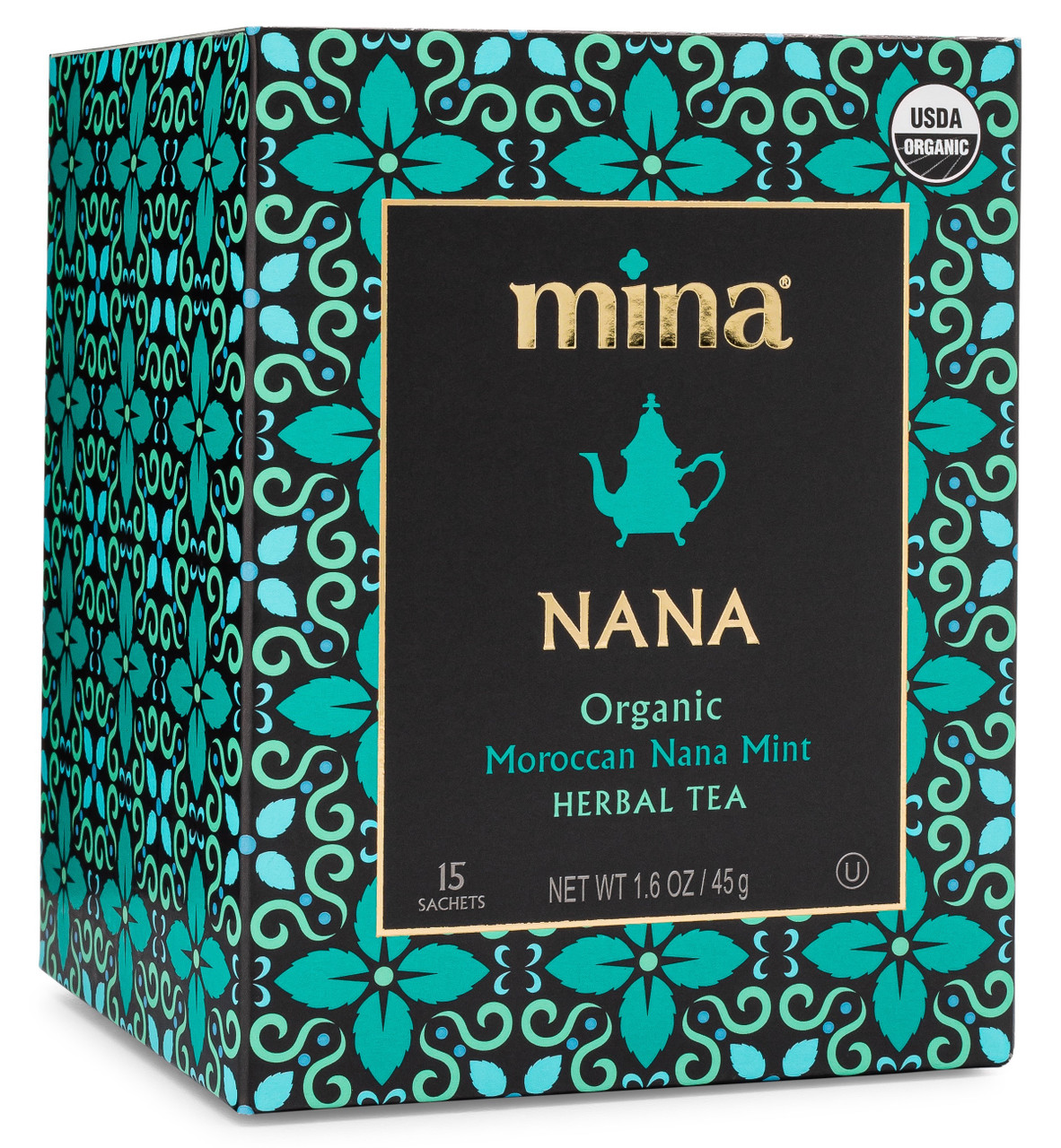 Mina Organic Moroccan Nana Mint Herbal Tea 15 Sachets (Pack of 6 Boxes) - Image 3