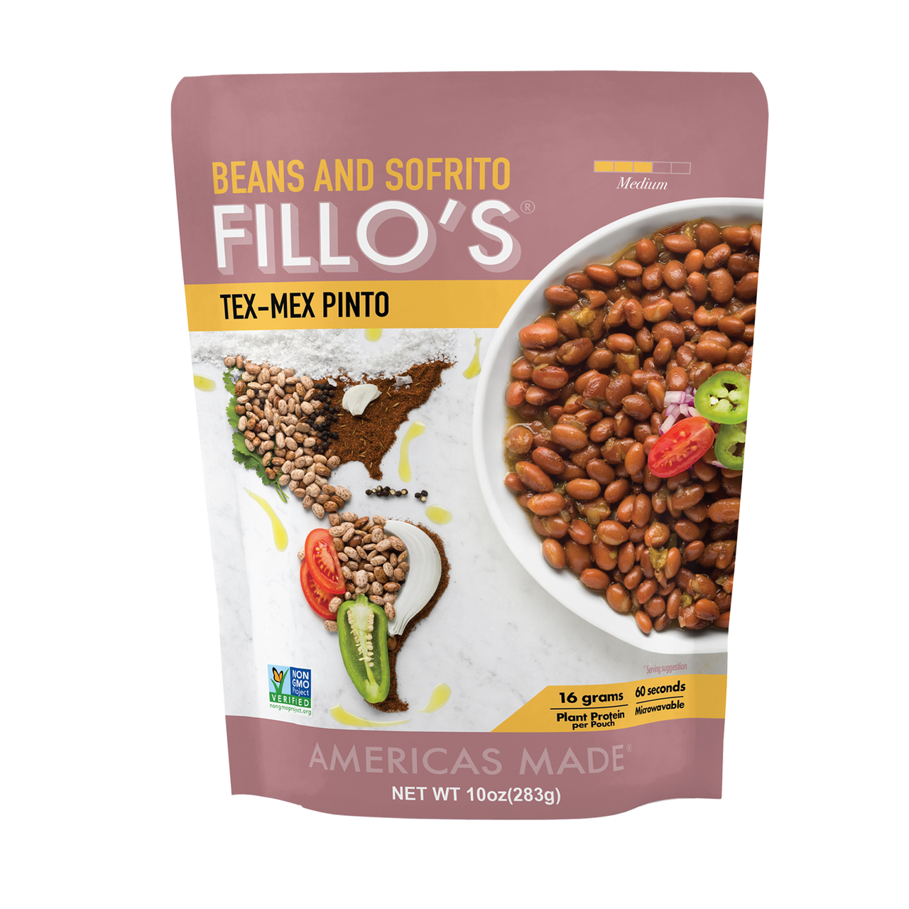 Fillo's Tex-Mex Pinto Beans & Sofrito 10 oz (Pack of 6)
