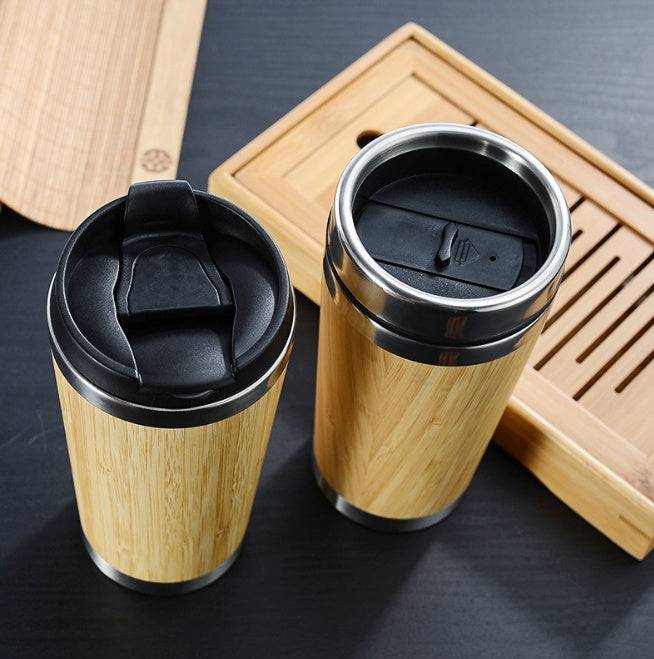 Leakproof Bamboo Travel Mug | 14oz Thermal Insulating Eco Coffee Cup - Image 3