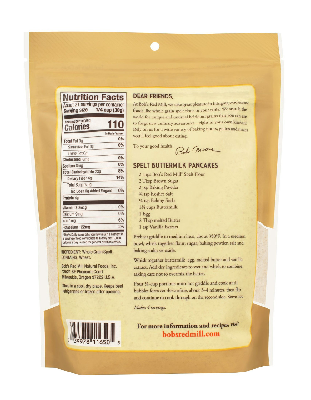 BOBS FLOUR SPELT ( 4 X 22 OZ ) - Image 2