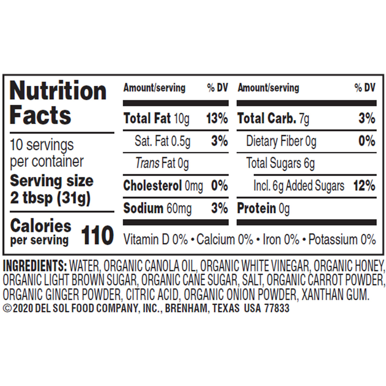 Brianna's Organic Honey Ginger Vinaigrette Dressing 10 oz (Pack of 6) - Image 3