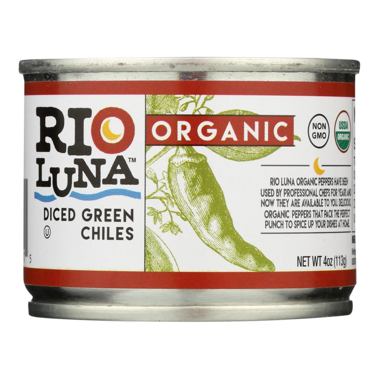 Rio Luna Organic Diced Green Chiles 4 oz (Pack of 12)