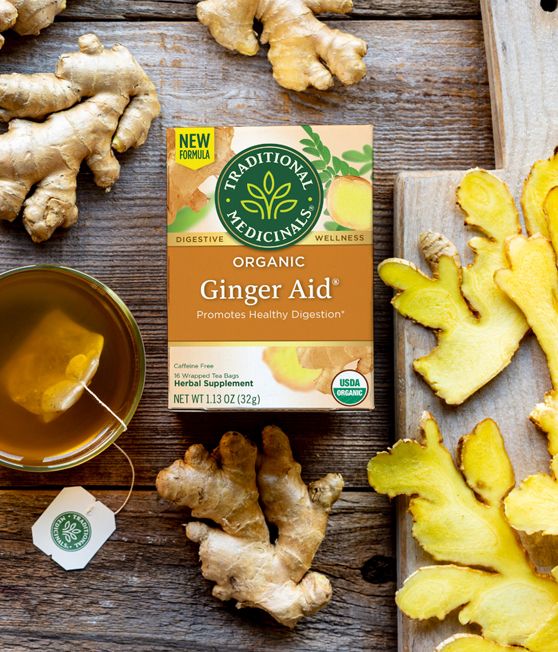 Traditional Medicinals Ginger Aid Herb Tea (6x16 Bag) - Image 5