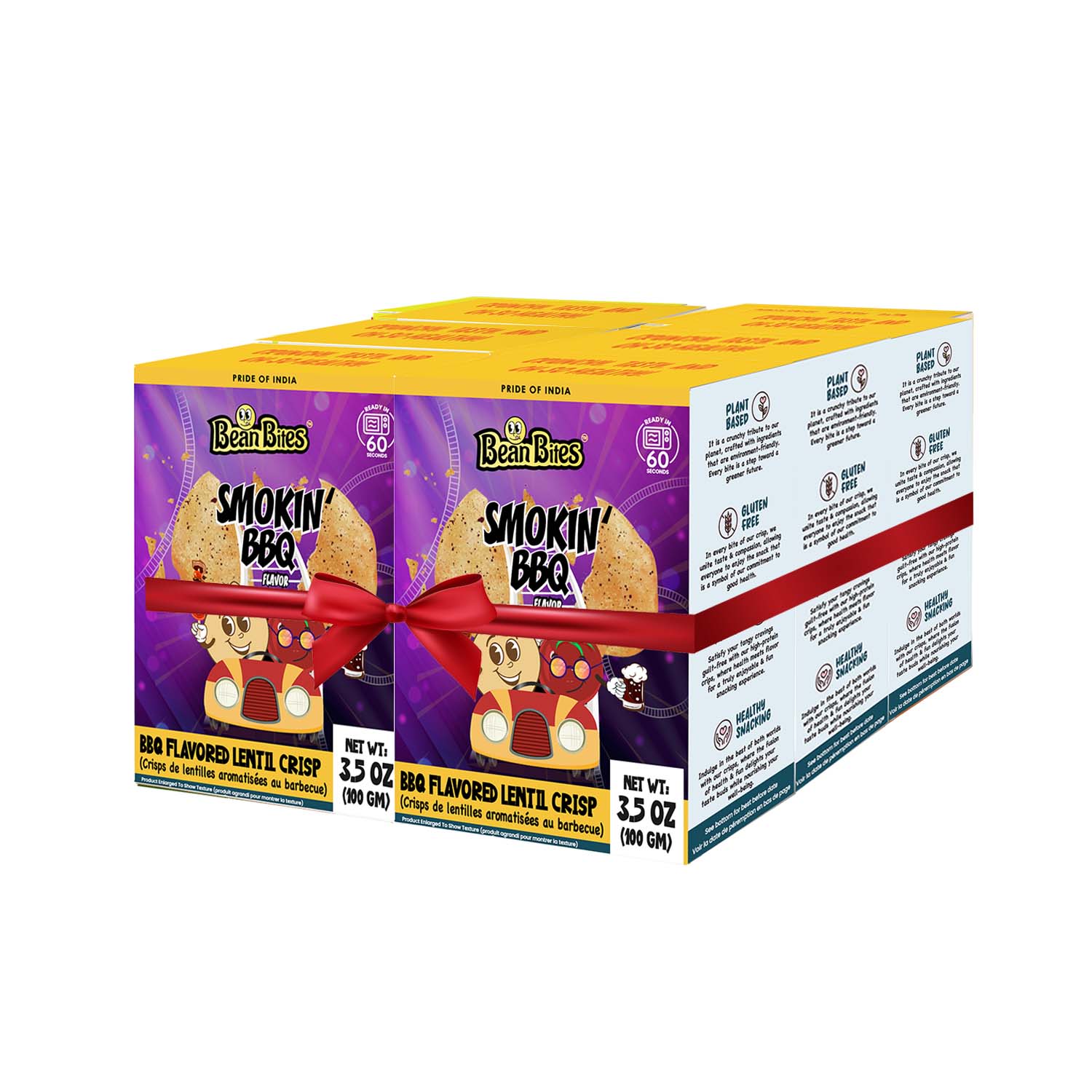 Bean Bites | Smokin’ BBQ Lentil Crisp 3.53 oz (100 g) | Round Crunchy Crisps - Image 7