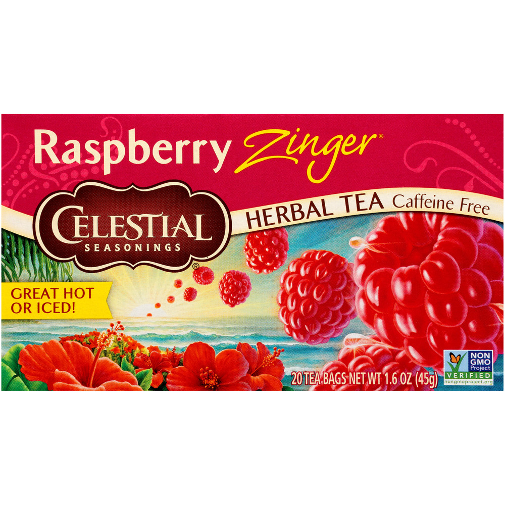 Celestial Seasonings Raspberry Zinger Herbal Tea 20 Tea Bags (Pack of 6 Boxes)