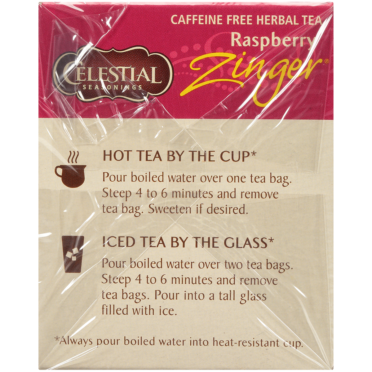 Celestial Seasonings Raspberry Zinger Herbal Tea 20 Tea Bags (Pack of 6 Boxes) - Image 4