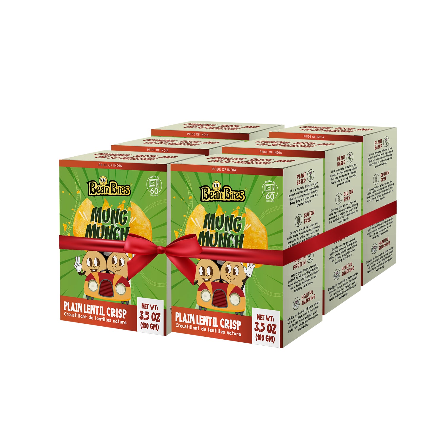 Bean Bites | Mung Munch Lentil Crisp 3.53 oz (100 g) | Round Crunchy Bites - Image 7