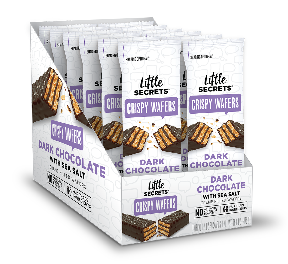 Little Secrets Dark Chocolate Crispy Wafers with Sea Salt (Pack of 12) - Image 4
