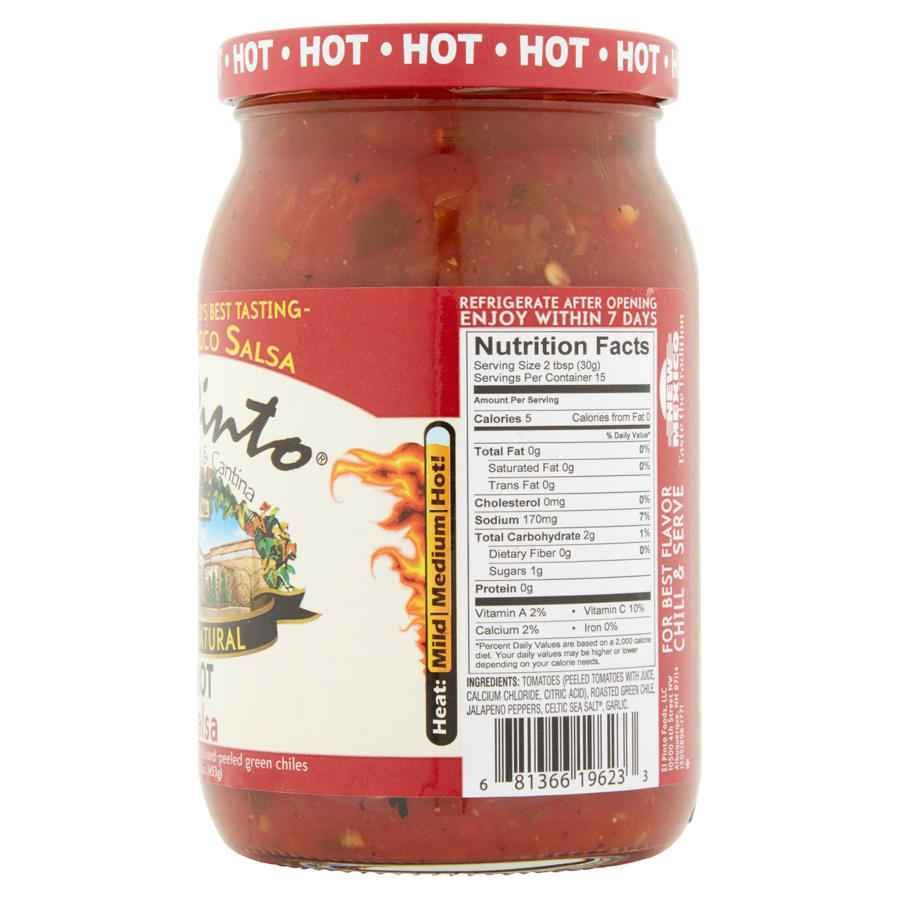 El Pinto Hot Salsa (6x16Oz) - Image 5