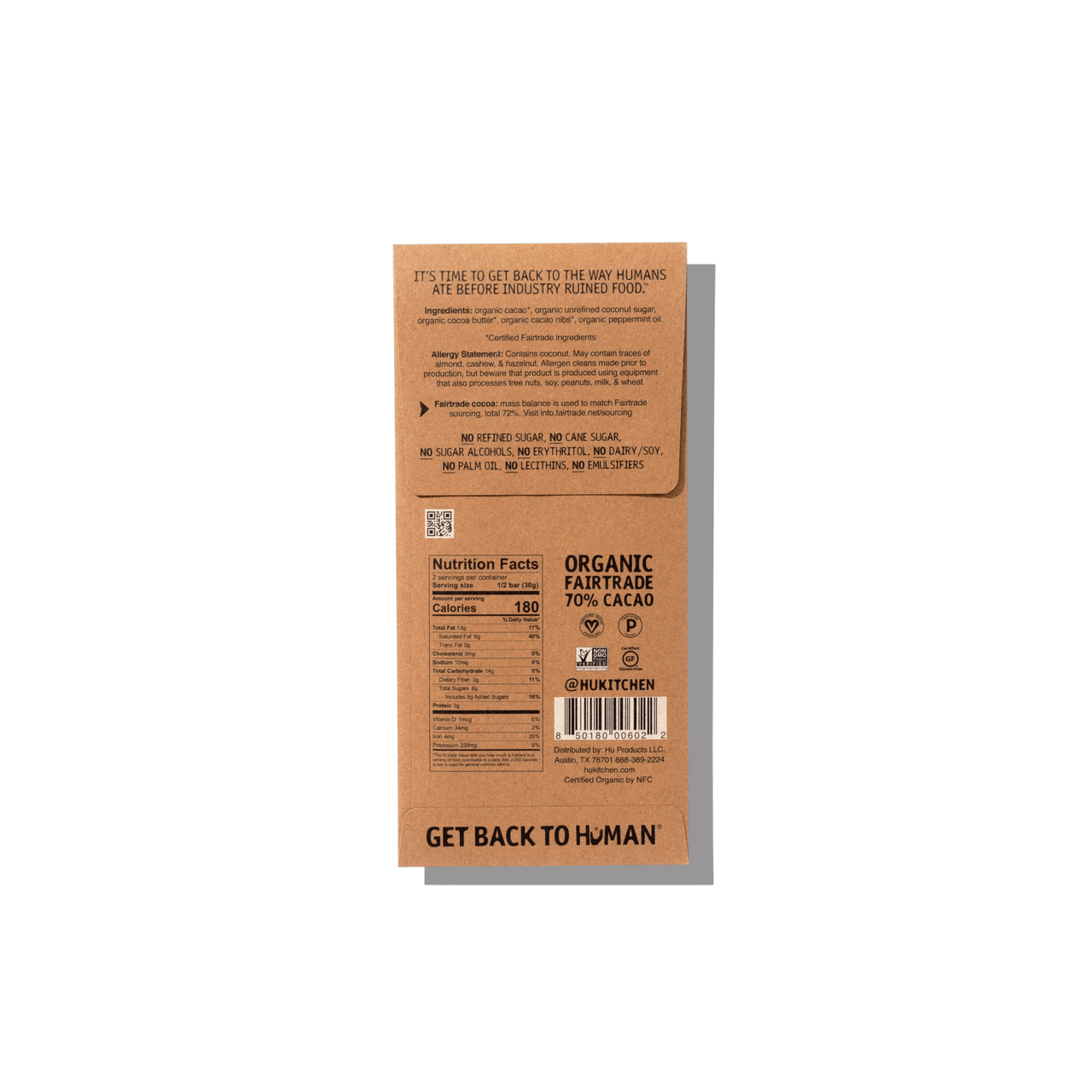 HU Organic Salty Dark Chocolate Bar 2.1 oz (Pack of 12) - Image 2