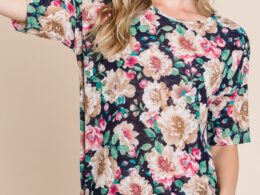 BOMBOM Floral Round Neck T-Shirt