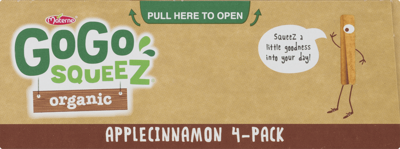 GoGo Squeeze Organic Apple Cinnamon Fruit Pouches 4 ct (Pack of 12) - Image 6