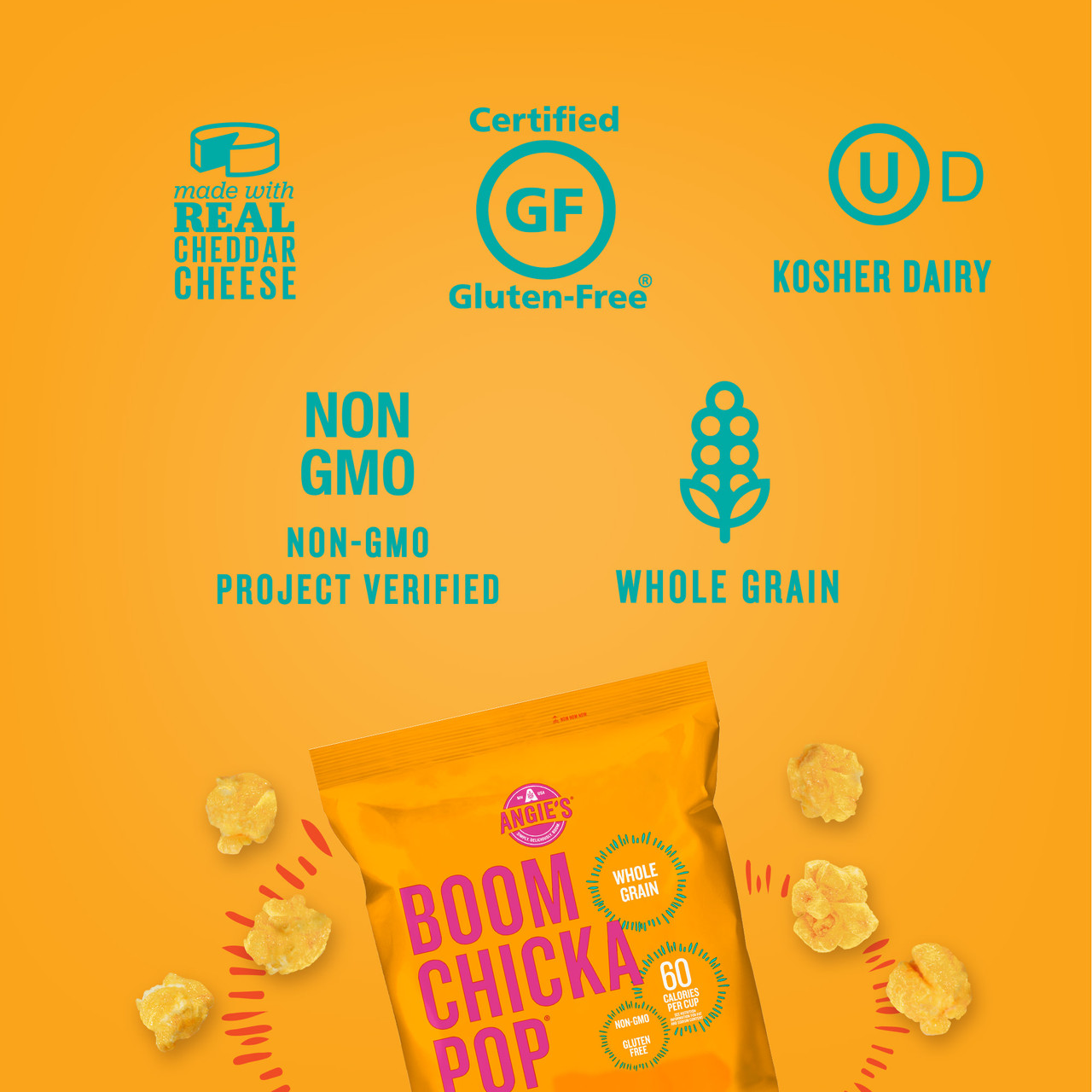 Angie's Boom Chicka Pop Cheddar Cheese Popcorn 4.5 oz (Pack of 12) - Image 3