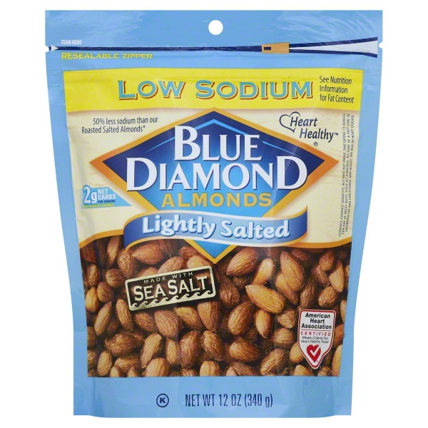 Blue Diamond Lightly Salted Almonds 12 oz (Pack of 6)