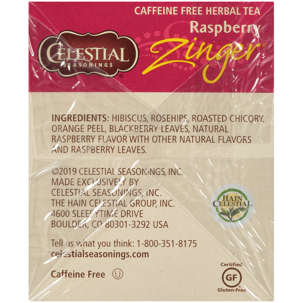 Celestial Seasonings Raspberry Zinger Herbal Tea 20 Tea Bags (Pack of 6 Boxes) - Image 3