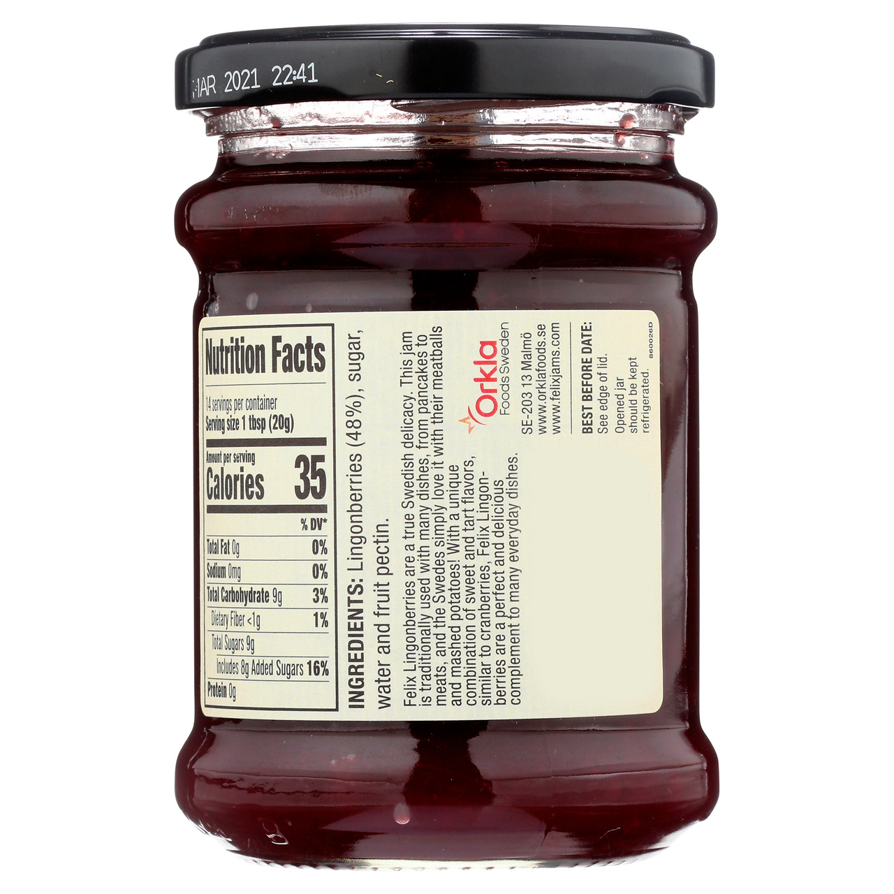 Felix Wild Lingonberry Jam (8x10Oz) - Image 2
