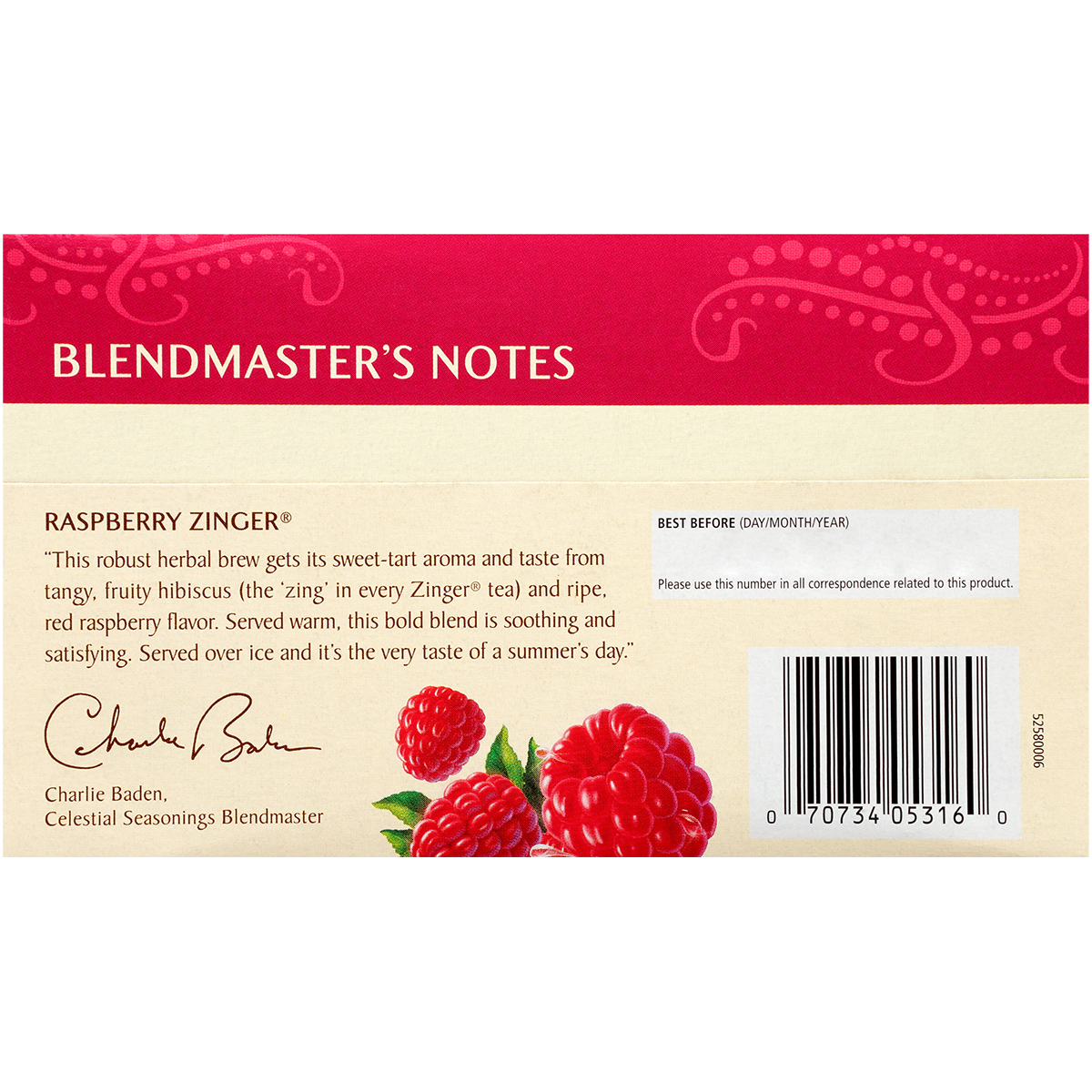 Celestial Seasonings Raspberry Zinger Herbal Tea 20 Tea Bags (Pack of 6 Boxes) - Image 5
