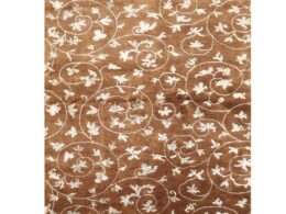 5'8" x 8'5" Hand Knotted Tibetan Wool & Art Silk Floral Oriental Area Rug Brown