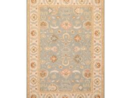 6'1'' x 9' Hand Knotted Wool Oushak Traditional Area Rug Slate