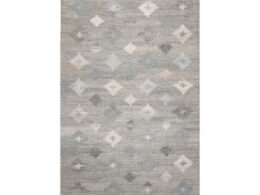 5' x 8'  Indoor OutdoorHand Woven 100% Recycled PET Yarn Modern Kilim Area Rug Gray