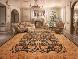 11'8''x16'10'' Charcoal, Gold Palace Hand Knotted 100% Wool Chobi Peshawar Traditional Oriental Area Rug