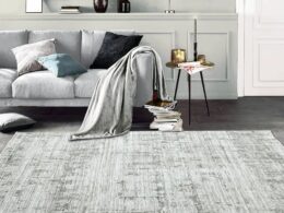 8x10 Gray, Silver Hand Knotted 100% Wool Modern & Contemporary Oriental Area Rug