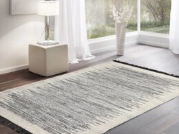 LoomBloom 5x8 Ivory Handcrafted Kilim Wool Oriental Area Rug