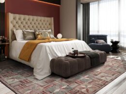 8'x10' Beige, Rust, Gray, Rose, Multi Color Hand Tufted Oriental Wool Rug