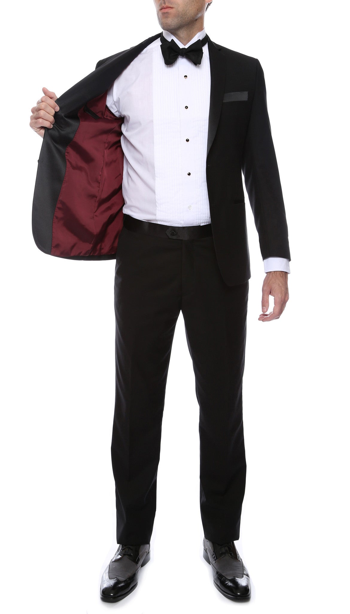 Bronson Black Slim Fit Notch Lapel Tuxedo - Image 2