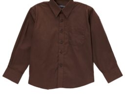 Ferrecci Boys Cotton Blend Brown Dress Shirt