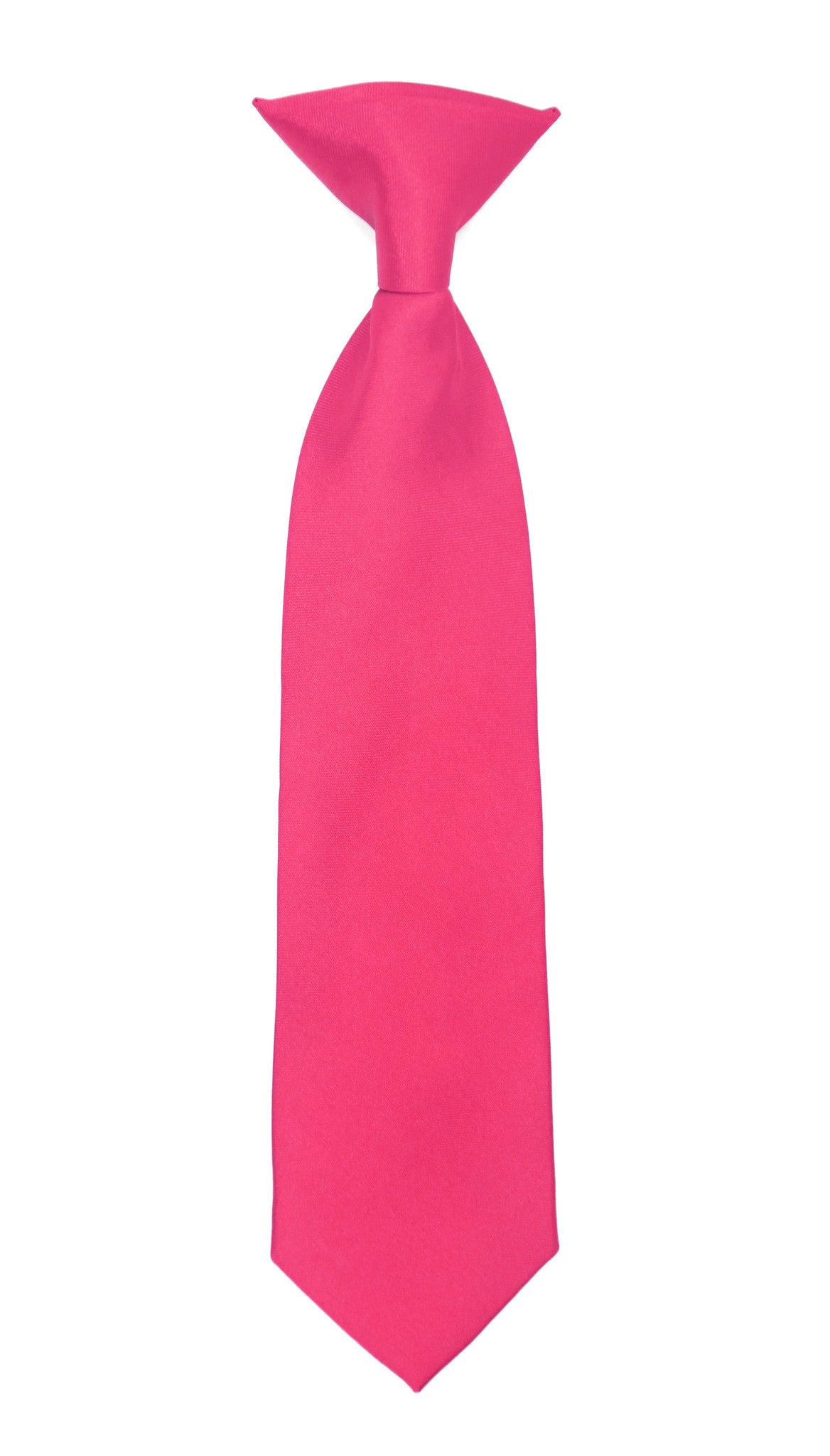 Boys 13" Premium Fuchsia Clip On Necktie - Image 2