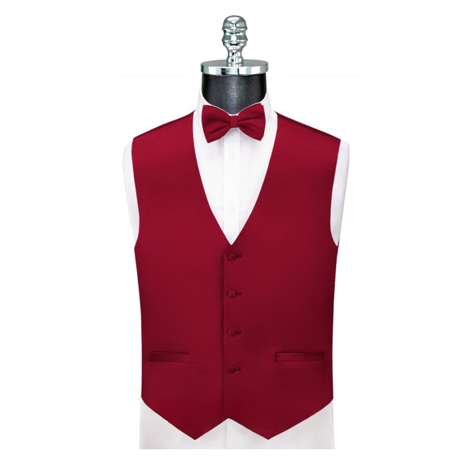 Ferrecci Mens Solid Wedding Prom Grad Choir Band 4pc Vest Set - Image 83