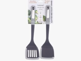 2-Piece Nylon Turner Set - Slotted & Solid Turner with Silicone Edge, Scratch-Proof, Heat Resistant Soft Grip Handles